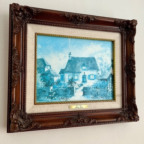 Authentic Limited Edition Signed Art Lithograph Tea Time by Marty Bell and Frame - Picture 5 of 12